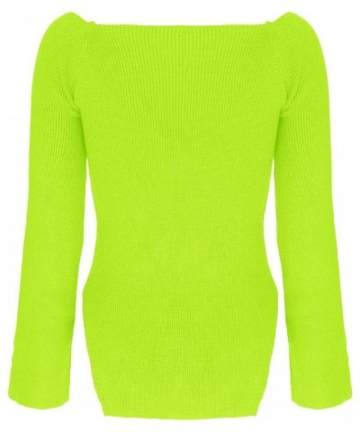 Womens Sweater Tops Sweetheart Neck Ribbed Bustier Corset Knit Long Sleeve Pullover Sweater Top Lemon $14.62 Sweaters