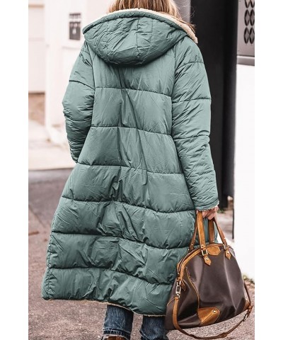 Women's 2024 Winter Fashion Clothes Oversized Shearling Fleece Long Coats Jackets Grey Green $47.29 Jackets