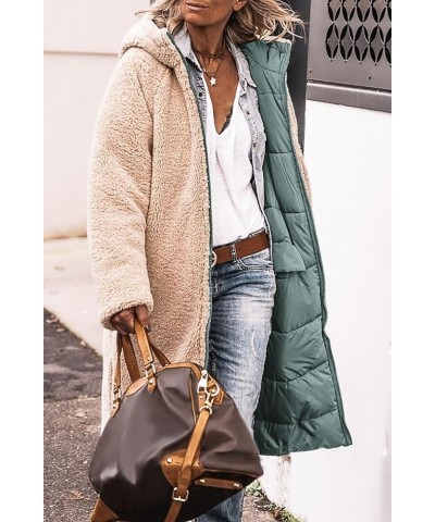 Women's 2024 Winter Fashion Clothes Oversized Shearling Fleece Long Coats Jackets Grey Green $47.29 Jackets