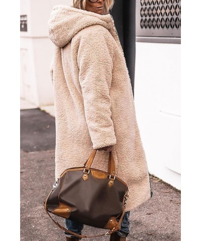 Women's 2024 Winter Fashion Clothes Oversized Shearling Fleece Long Coats Jackets Grey Green $47.29 Jackets