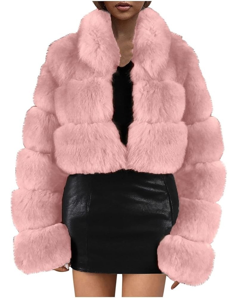 Leopard Printed Trench Coats for Women Luxury Faux Fur Fluffy Winter Cardigan Business Casual Long Sleeve Jackets Z08-pink $1...