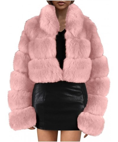 Leopard Printed Trench Coats for Women Luxury Faux Fur Fluffy Winter Cardigan Business Casual Long Sleeve Jackets Z08-pink $1...