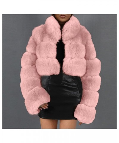 Leopard Printed Trench Coats for Women Luxury Faux Fur Fluffy Winter Cardigan Business Casual Long Sleeve Jackets Z08-pink $1...