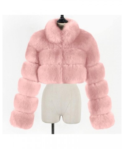 Leopard Printed Trench Coats for Women Luxury Faux Fur Fluffy Winter Cardigan Business Casual Long Sleeve Jackets Z08-pink $1...