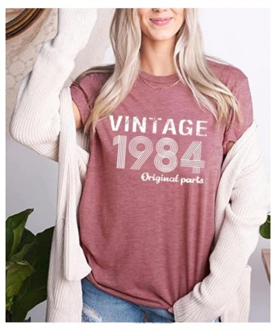 Vintage 1984 Original Parts Shirt Tops for Women 40th Birthday Gifts T Shirts 1984 40th Birthday Party Ideas Tee Shirts Pink ...