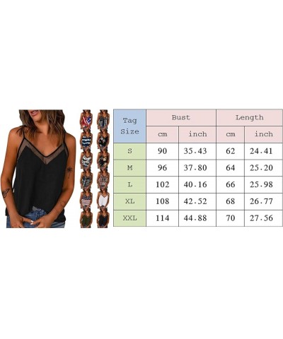 Womens Sleeveless Tank Tops V Neck Basic Blouses Shirt Printed Casual Flowy Summer Tunics Mesh Transparent Camiso Tshirt Blac...