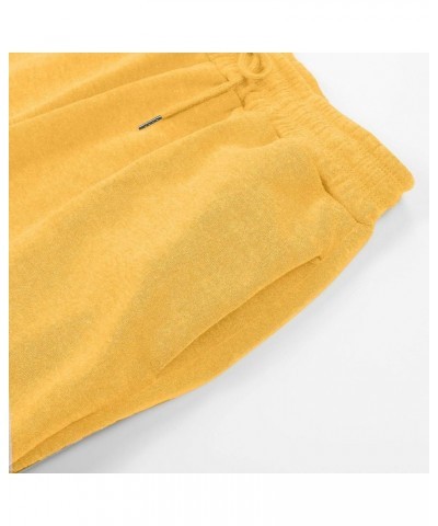 Sweatpants for Women Loose Fit Baggy High Waisted Fall Winter Cinch Bottom Joggers Pants with Pockets Yellow 16 $5.09 Pants