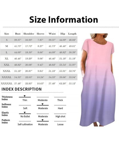 Women's Casual Dress Loose Sundress Long Dress Short Sleeve Pockets Boho Dress Summer O-Neck Beach Vacation Dress 05-white $1...