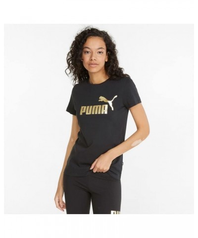 Women's Essentials+ Metallic Logo Tee Black-gold Foil $13.29 Activewear