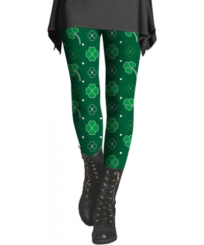 St. Patrick's Day Women's Irish Green Shamrock Leggings Clover Printed Stretchy Yoga Pants High Waisted Saint Tights 3-ag $7....