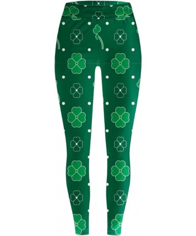 St. Patrick's Day Women's Irish Green Shamrock Leggings Clover Printed Stretchy Yoga Pants High Waisted Saint Tights 3-ag $7....