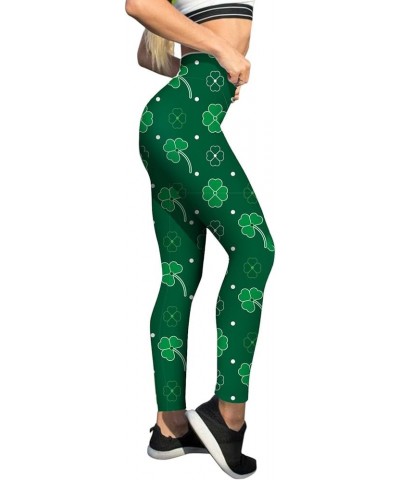 St. Patrick's Day Women's Irish Green Shamrock Leggings Clover Printed Stretchy Yoga Pants High Waisted Saint Tights 3-ag $7....