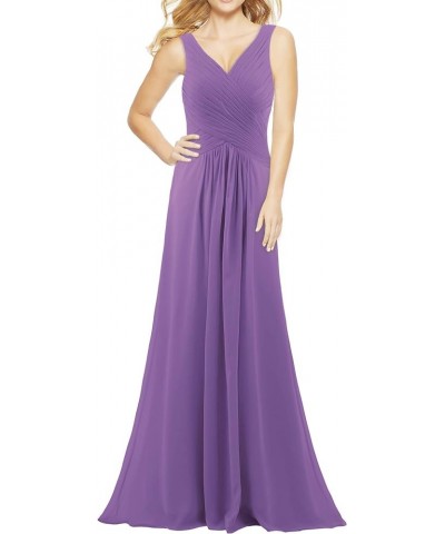 Women's V Neck Sleeveless 2023 Fall Elegant Long Bridesmaid Dress Formal Wedding Guest Evening Party Dress Light Purple $19.3...