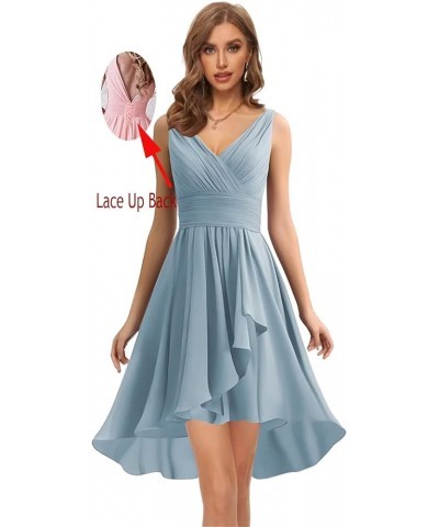 Women's Bridesmaid Dresses Short for Wedding Double V Neck Homecoming Dress Chiffon Formal Party Gowns Peacock $28.55 Dresses