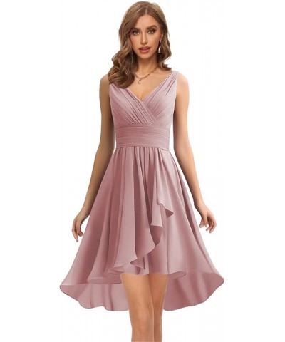 Women's Bridesmaid Dresses Short for Wedding Double V Neck Homecoming Dress Chiffon Formal Party Gowns Peacock $28.55 Dresses