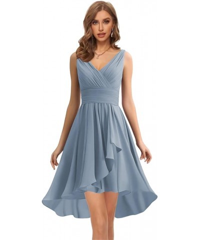 Women's Bridesmaid Dresses Short for Wedding Double V Neck Homecoming Dress Chiffon Formal Party Gowns Peacock $28.55 Dresses