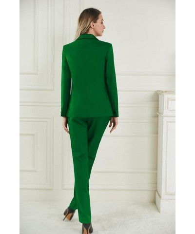 Women's Suiting Business Casual Clothes for Women Tuxedo Suit Office Satin Pant Suits for Women's 3 Piece Suit Teal $31.16 Suits