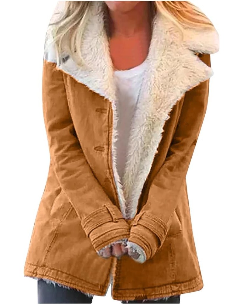 Sherpa Jackets for Women Winter Coats Casual Warm Faux Fur Lined Coats Oversized Thermal Fuzzy Fleece Jacket Outwear 01khaki ...