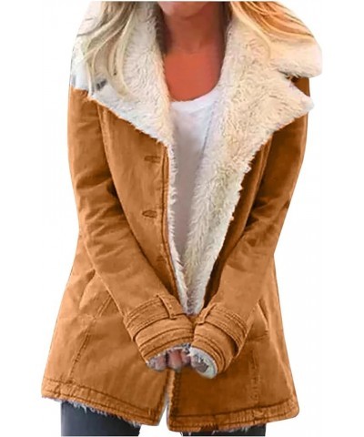 Sherpa Jackets for Women Winter Coats Casual Warm Faux Fur Lined Coats Oversized Thermal Fuzzy Fleece Jacket Outwear 01khaki ...