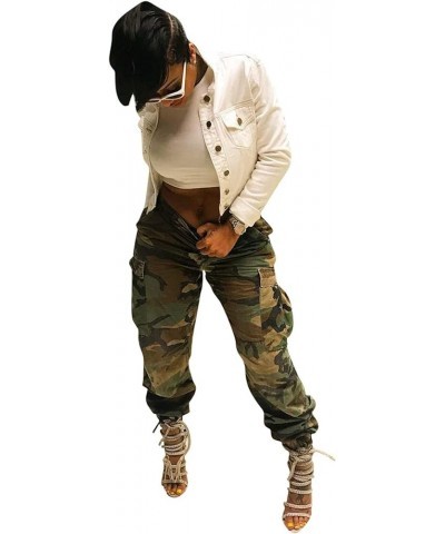 Women's Camo Cargo Pants High Waist Slim Fit Trousers Camouflage Active Jogger Pocket Sweatpants with Belt Armygreen $15.50 A...