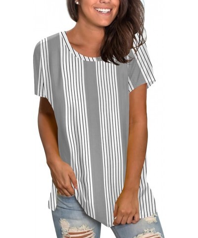 Womens Loose Fit Tshirts Short Sleeve Summer Tops Casual Workout Yoga Tunic T Shirts Tops 03-black Striped $9.51 T-Shirts