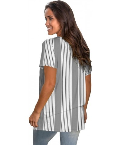 Womens Loose Fit Tshirts Short Sleeve Summer Tops Casual Workout Yoga Tunic T Shirts Tops 03-black Striped $9.51 T-Shirts