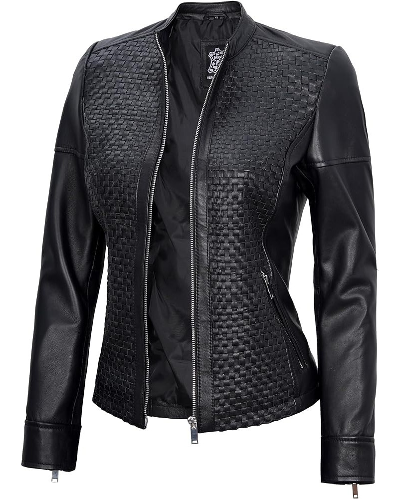 Leather Jacket Women - Motorcycle Style Leather Jackets for Women Maude - Black Jacket $76.80 Coats