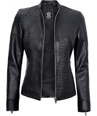 Leather Jacket Women - Motorcycle Style Leather Jackets for Women Maude - Black Jacket $76.80 Coats