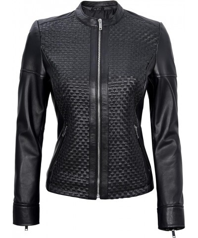 Leather Jacket Women - Motorcycle Style Leather Jackets for Women Maude - Black Jacket $76.80 Coats