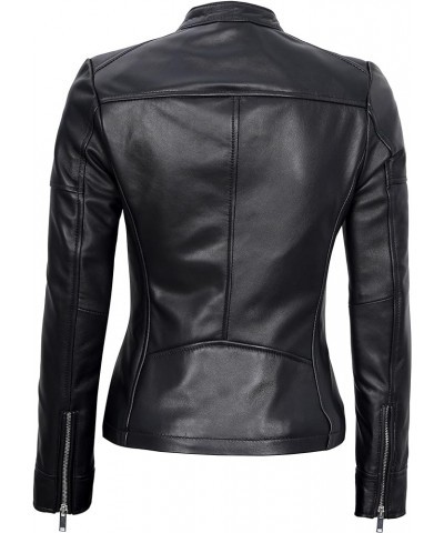 Leather Jacket Women - Motorcycle Style Leather Jackets for Women Maude - Black Jacket $76.80 Coats