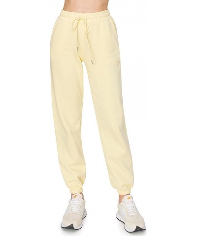 Women's Premium Cloud Fleece Sweatpants - Drawstring Elastic Waist Soft Cozy Casual Pants Lemongrass Yellow $26.95 Activewear