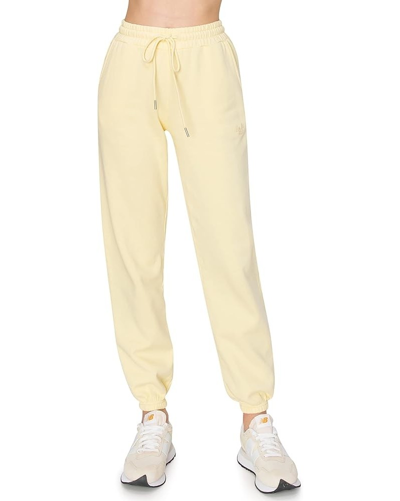 Women's Premium Cloud Fleece Sweatpants - Drawstring Elastic Waist Soft Cozy Casual Pants Lemongrass Yellow $26.95 Activewear