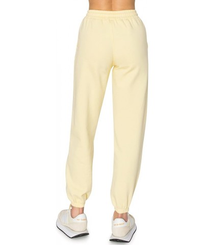 Women's Premium Cloud Fleece Sweatpants - Drawstring Elastic Waist Soft Cozy Casual Pants Lemongrass Yellow $26.95 Activewear