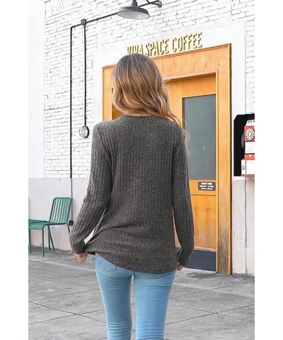 Women's Tunic Sweaters Lightweight Fall Casual Long Sleeve Crewneck Pullover Tops Dark Gray $12.99 Sweaters