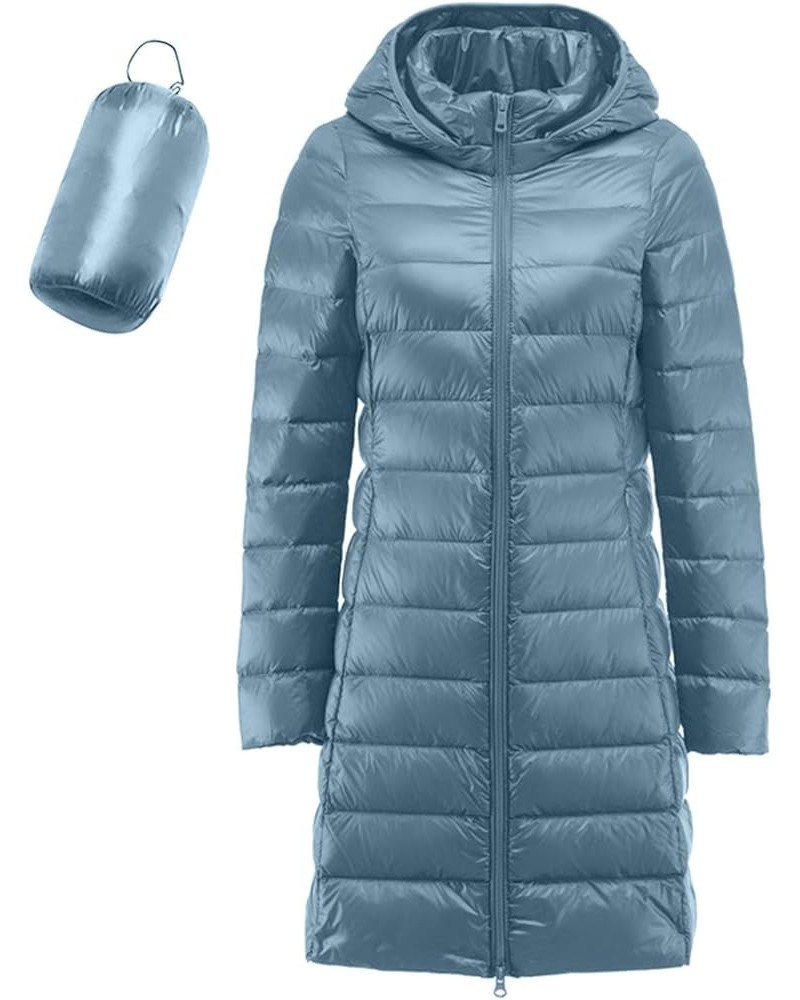 Lightweight Packable Hooded Puffer Jacket Womens Quilted Winter Down Coat Full-Zip Ski Jacket Coat Trech Coat Pea Coats B - B...