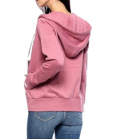 Womens Active Long Sleeve Fleece Zip Up Hoodie with Plus Size B1 Begonia Pink $18.19 Hoodies & Sweatshirts