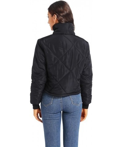 Black Lightweight Quilted Jackets for Women Dressy Long Sleeve Padded Winter Jacket Black $8.57 Jackets