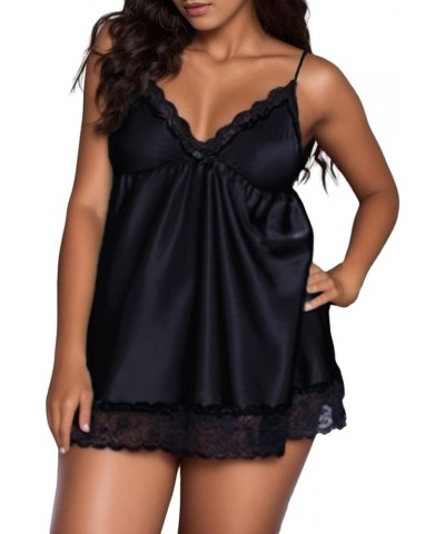 Women's Sexy Lingerie V Neck Bridal Chemise Babydoll Lingerie Naughty Sex Underwear Sleepwear Nightie Nightwear Xj1-black $5....