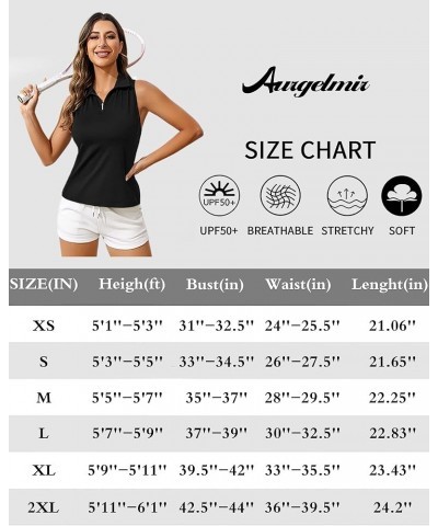 Womens Racerback Golf Polo Shirts Sleeveless Quick Dry Tennis Shirts Zip Up Collared Athletic Workout Tank Tops Black $11.39 ...