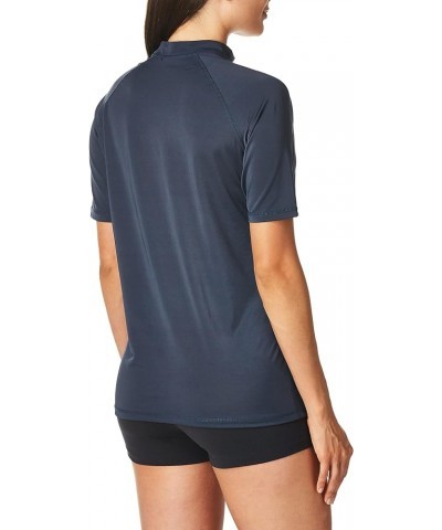 Women's Marina UPF 50+ Short Sleeved Active Rashguard & Workout Top Oceanside Slate Grey $7.92 Swimsuits