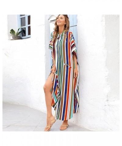 Womens Long Kaftan Sleeve Summer Maxi Dress Beach Blouse Oversized Vacation Bikini Cover-ups 02 $16.76 Swimsuits