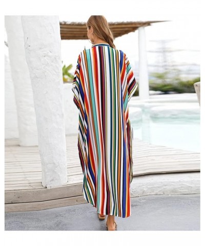 Womens Long Kaftan Sleeve Summer Maxi Dress Beach Blouse Oversized Vacation Bikini Cover-ups 02 $16.76 Swimsuits