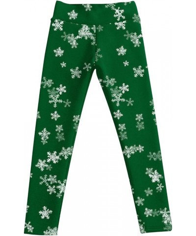 Christmas Fleeced Leggings Women Snowflake Print Xmas Holiday Leggings Pants Fashion Ladies Thick Warm Tight Pants 02 Green $...