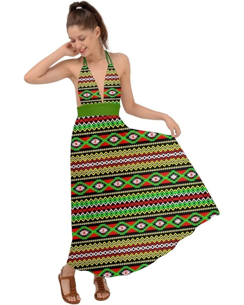 Womens Marijuana Cannabis Leaf Plant Marihuana Leaves Party Backless Maxi Beach V Neck Dress, XS-3XL Aztec Colorful $14.95 Dr...