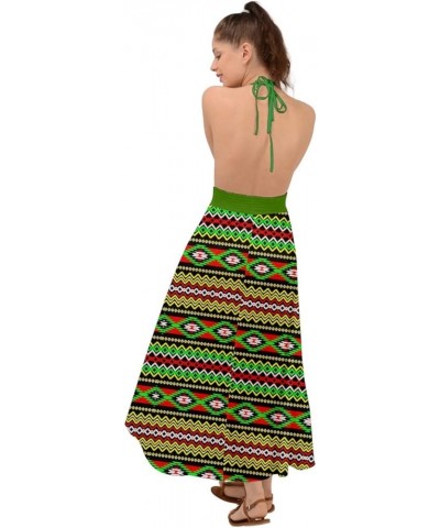 Womens Marijuana Cannabis Leaf Plant Marihuana Leaves Party Backless Maxi Beach V Neck Dress, XS-3XL Aztec Colorful $14.95 Dr...