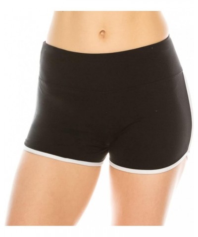 Booty Shorts for Women - High Waisted Super Soft Dolphin Shorts Sbsl166 / Black White $10.99 Shorts