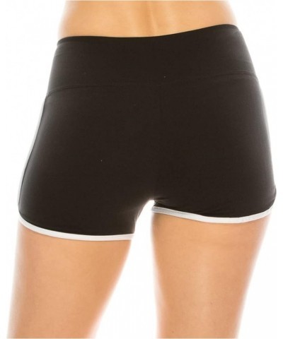 Booty Shorts for Women - High Waisted Super Soft Dolphin Shorts Sbsl166 / Black White $10.99 Shorts