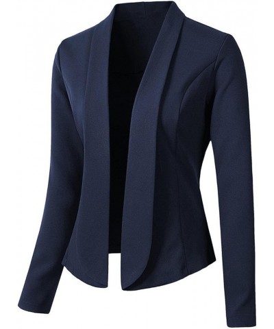 Blazer for Womens 2023 Fashion Solid Color Long Sleeves Suit Jacket Dressy Casual Slim Business Jacket Suit Coat Blue $9.43 J...