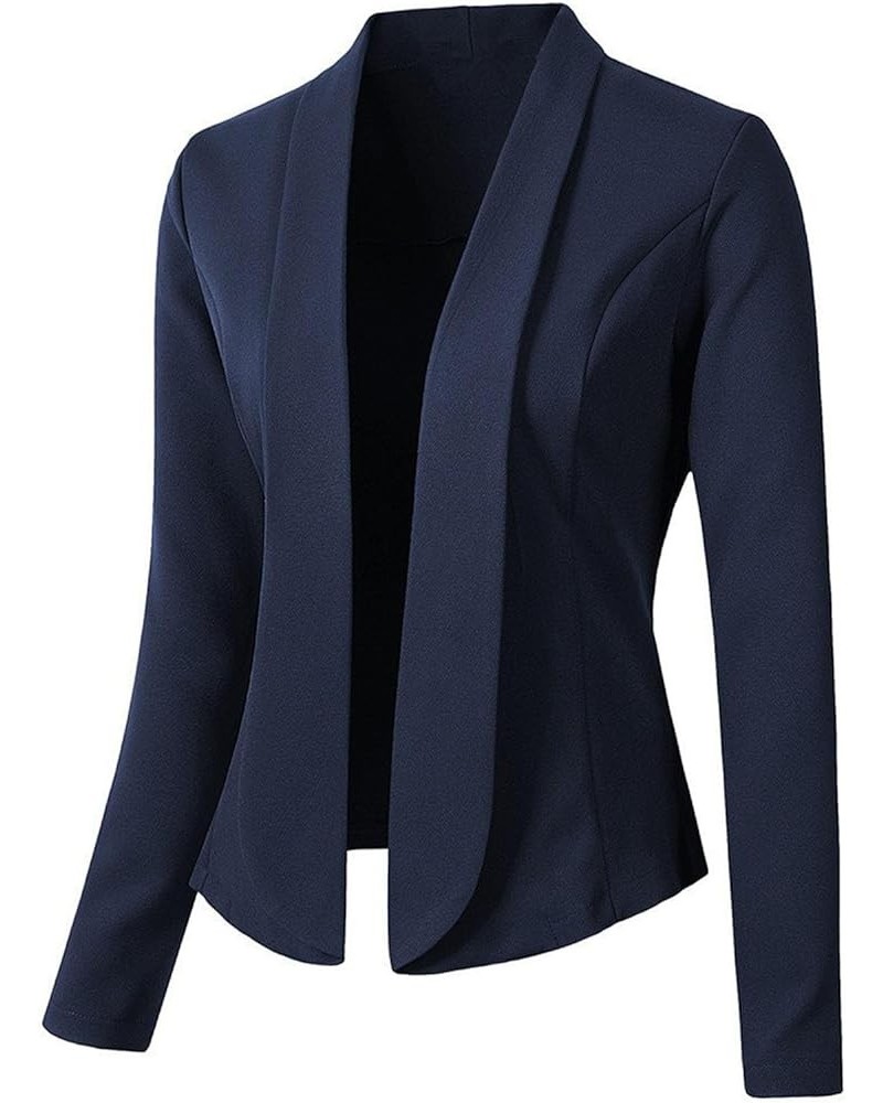 Blazer for Womens 2023 Fashion Solid Color Long Sleeves Suit Jacket Dressy Casual Slim Business Jacket Suit Coat Blue $9.43 J...