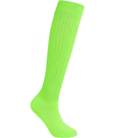 Slouch Socks Womens Leg Warmers Super Soft Scrunch Knee High Socks Womens Boot Socks 9-11 Neon Green $7.69 Activewear